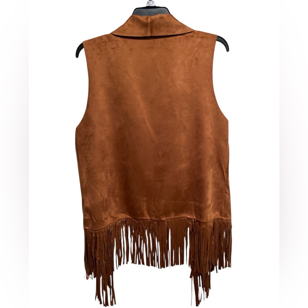 Boho Brown Suede Fringe Vest - Women’s Medium EUC - Picture 3 of 6